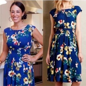 Maeve Evaline Blue Floral Cottagecore Dress w/ Pockets Large